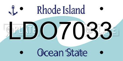 LDO7033 Rhode Island License Plate