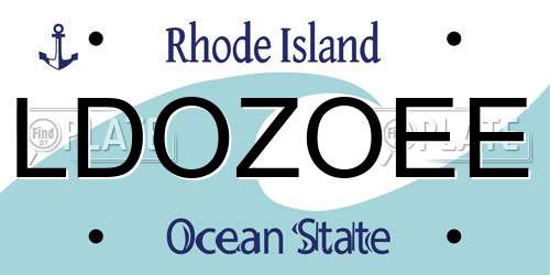 LDOZOEE Rhode Island License Plate