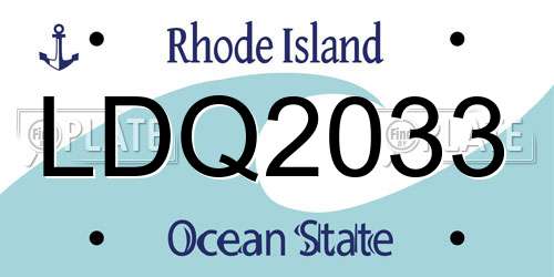 LDQ2033 Rhode Island License Plate