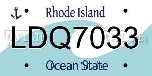 LDQ7033 Rhode Island License Plate