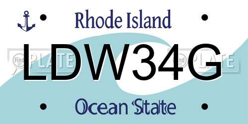 LDW34G Rhode Island License Plate