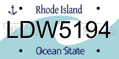 LDW5194 Rhode Island License Plate
