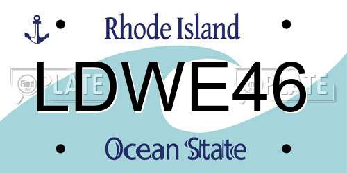 LDWE46 Rhode Island License Plate