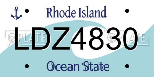 LDZ4830 Rhode Island License Plate