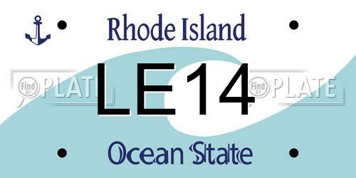LE14 Rhode Island License Plate