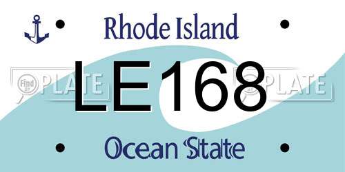 LE168 Rhode Island License Plate