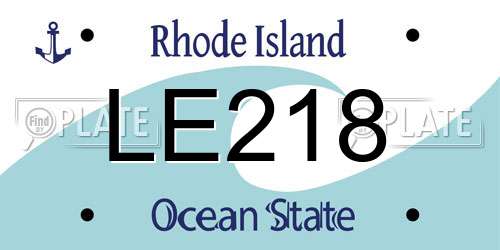 LE218 Rhode Island License Plate