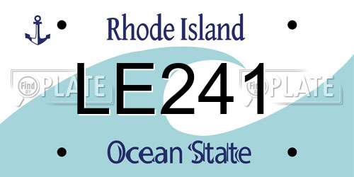 LE241 Rhode Island License Plate