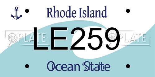 LE259 Rhode Island License Plate