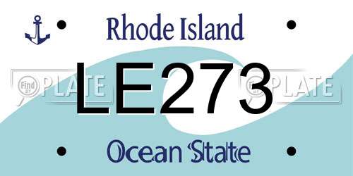 LE273 Rhode Island License Plate