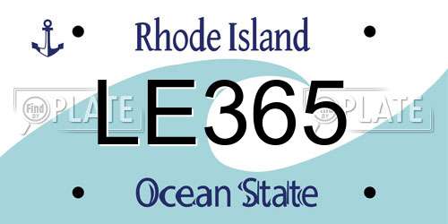 LE365 Rhode Island License Plate