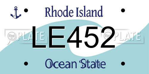 LE452 Rhode Island License Plate
