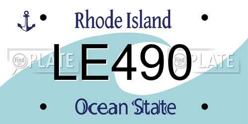 LE490 Rhode Island License Plate