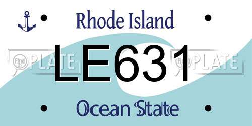 LE631 Rhode Island License Plate