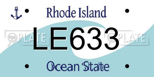 LE633 Rhode Island License Plate