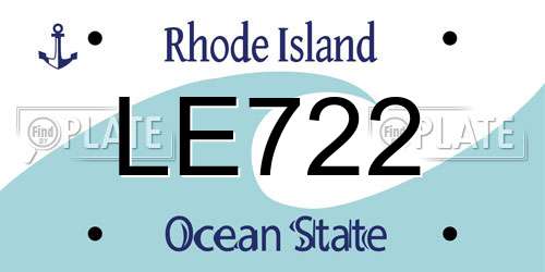 LE722 Rhode Island License Plate