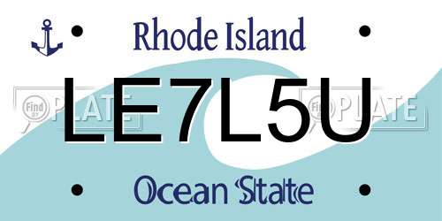 LE7L5U Rhode Island License Plate