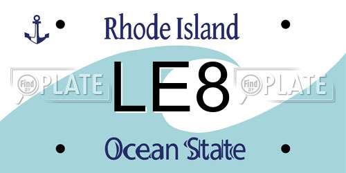 LE8 Rhode Island License Plate