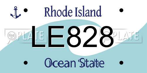 LE828 Rhode Island License Plate