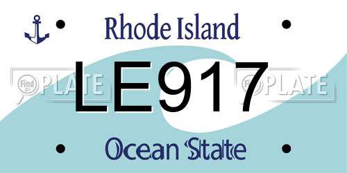 LE917 Rhode Island License Plate
