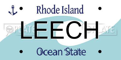 LEECH Rhode Island License Plate