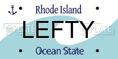 LEFTY Rhode Island License Plate