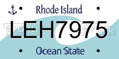 LEH7975 Rhode Island License Plate