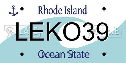 LEKO39 Rhode Island License Plate
