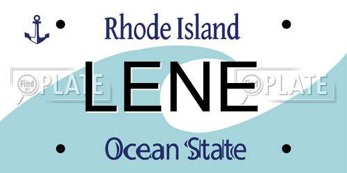 LENE Rhode Island License Plate