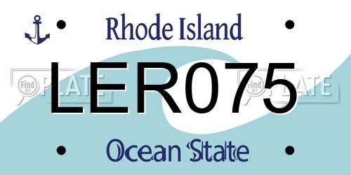 LER075 Rhode Island License Plate