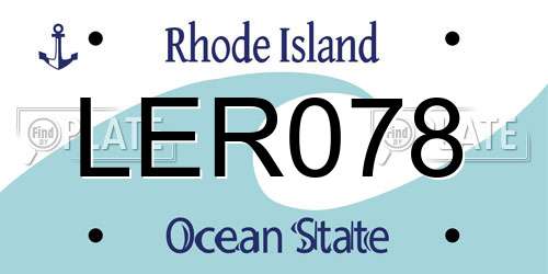 LER078 Rhode Island License Plate