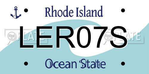LER07S Rhode Island License Plate