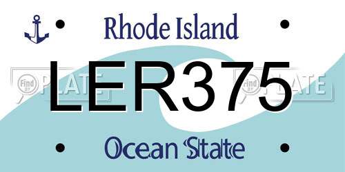 LER375 Rhode Island License Plate