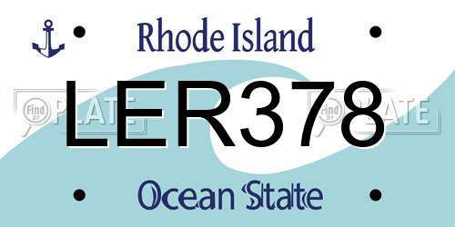LER378 Rhode Island License Plate
