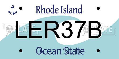 LER37B Rhode Island License Plate