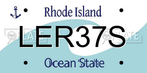 LER37S Rhode Island License Plate