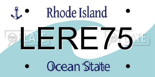 LERE75 Rhode Island License Plate