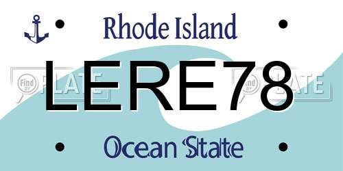LERE78 Rhode Island License Plate