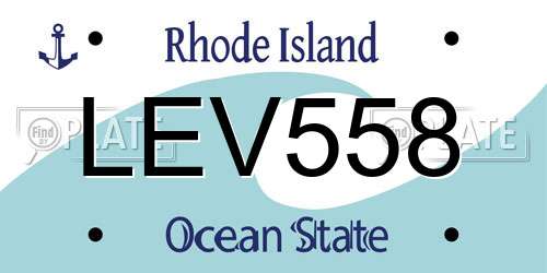 LEV558 Rhode Island License Plate