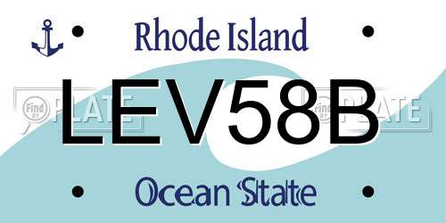 LEV58B Rhode Island License Plate