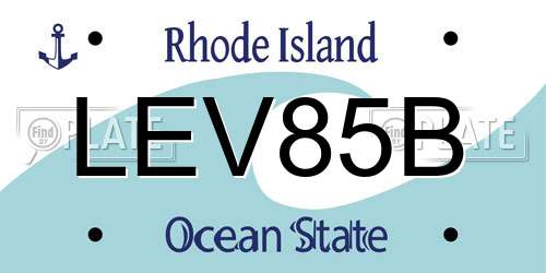 LEV85B Rhode Island License Plate