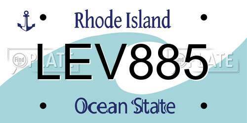 LEV885 Rhode Island License Plate