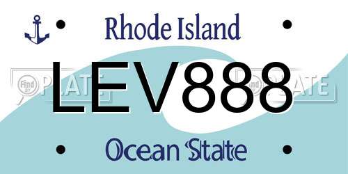 LEV888 Rhode Island License Plate