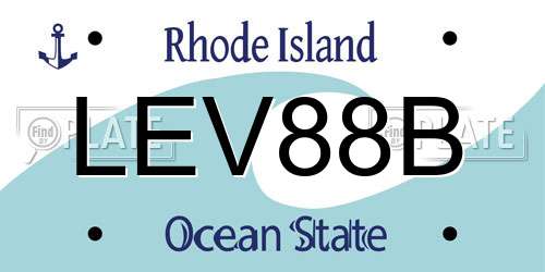 LEV88B Rhode Island License Plate