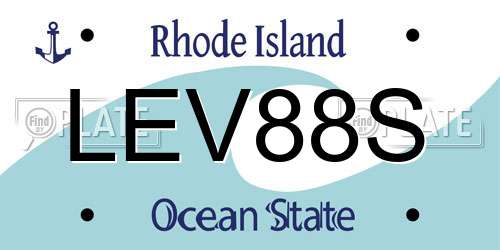 LEV88S Rhode Island License Plate