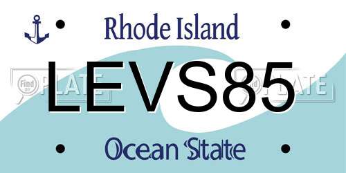 LEVS85 Rhode Island License Plate