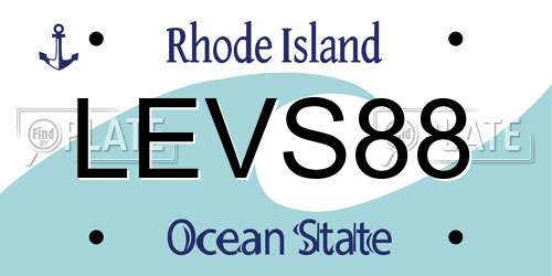 LEVS88 Rhode Island License Plate