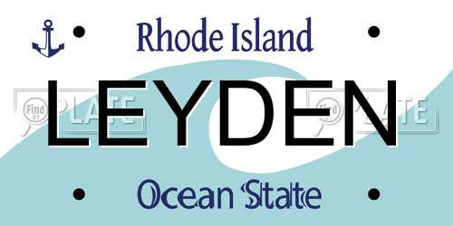 LEYDEN Rhode Island License Plate