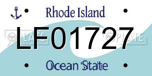 LF01727 Rhode Island License Plate