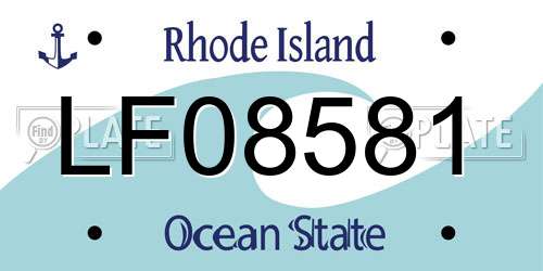 LF08581 Rhode Island License Plate